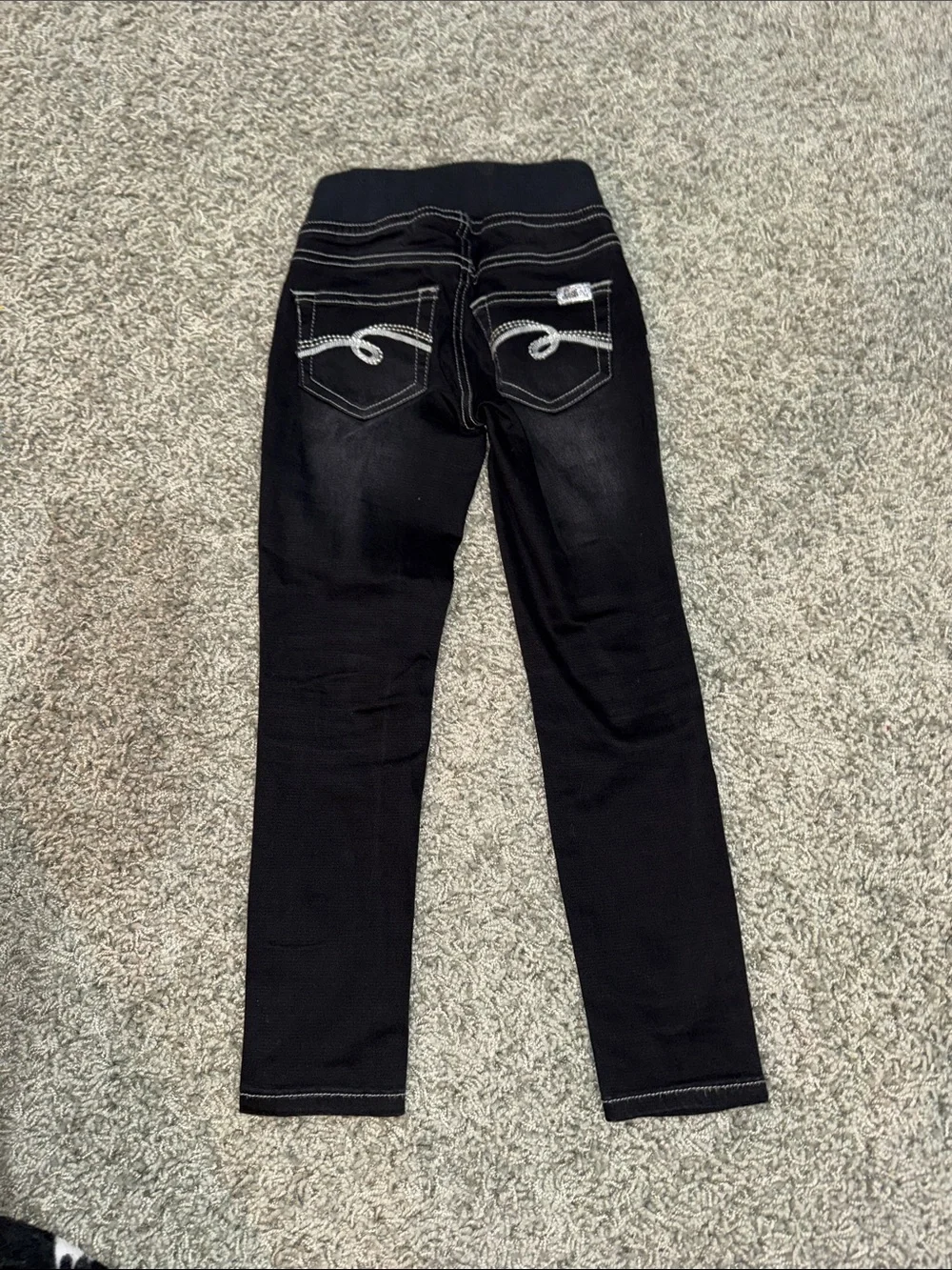 Justice Black Skinny Jeggings with Contrast Stitching (7)